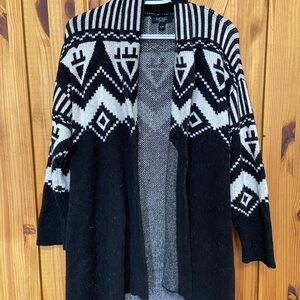 RACHEL Rachel Roy Black and Cream Aztec Cardigan